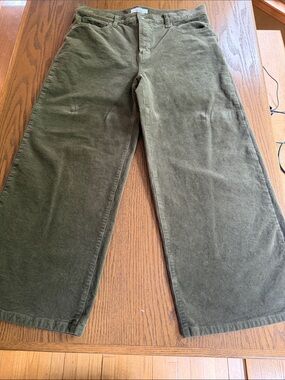 Banana Republic wide leg high rise stretchy corduroy pants size 33